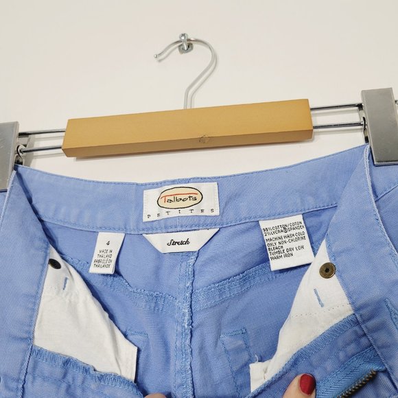 Talbots Petite Vintage Straight Leg Denim Capri Pants Light Blue Stretch Retro 4 - Picture 5 of 13